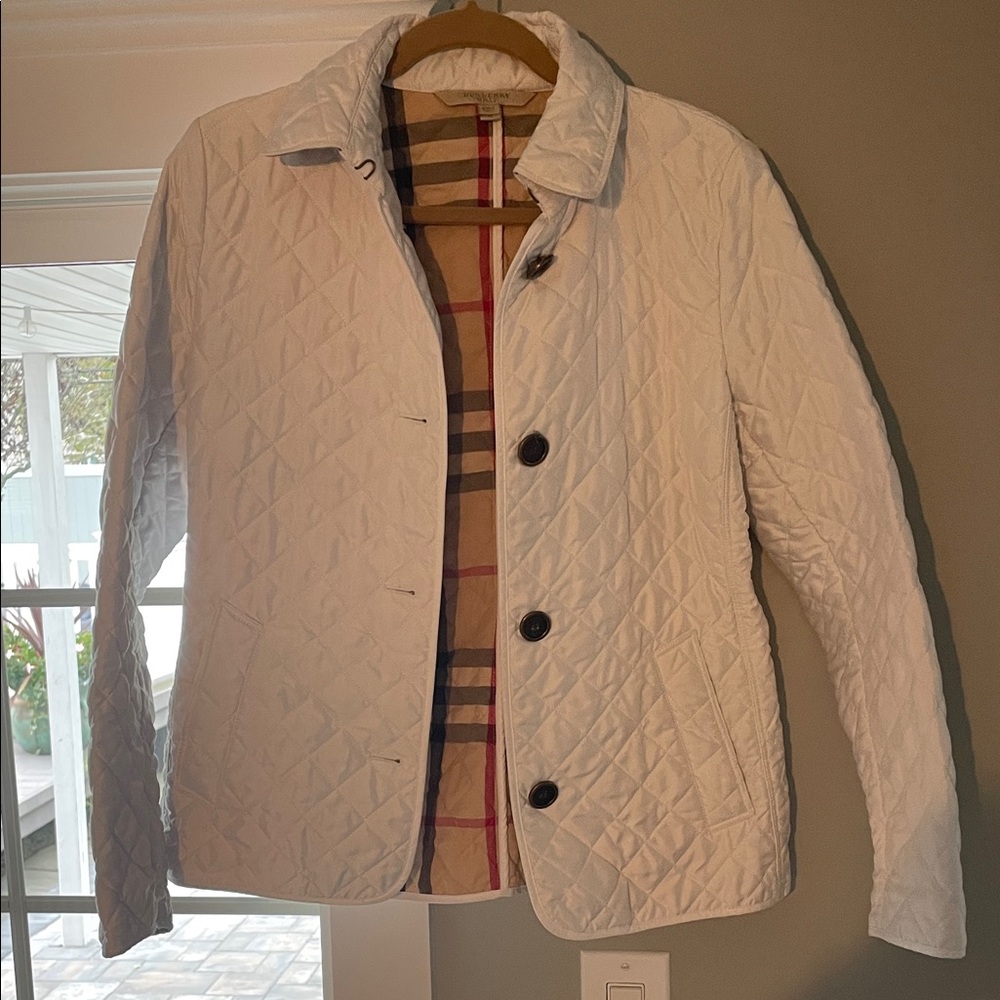 Burberry White Quilted Jacket
